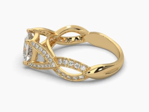 Printable 3D jewelry model of Solitaire Lady Ring with Diamond 3D Model