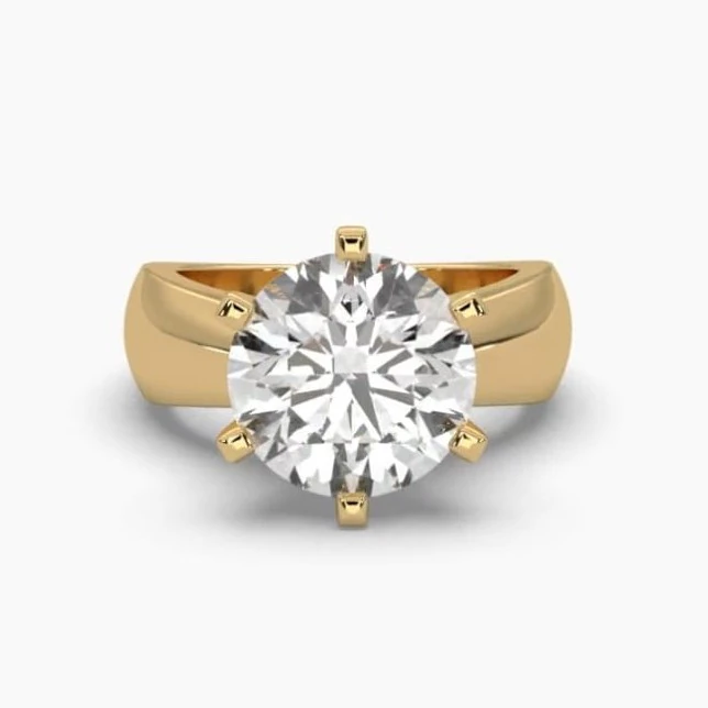 Printable 3D jewelry model of Solitaire Lady Ring with Diamond 3D Model .c4d .max .obj .3ds .fbx .stl .blend 