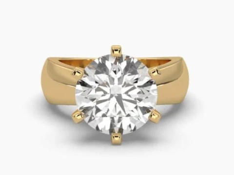 Printable 3D jewelry model of Solitaire Lady Ring with Diamond 3D Model
