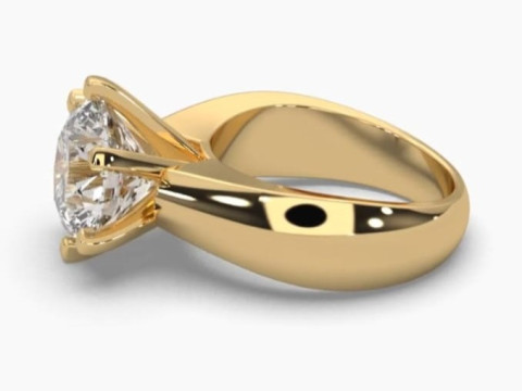 Printable 3D jewelry model of Solitaire Lady Ring with Diamond Model 3D