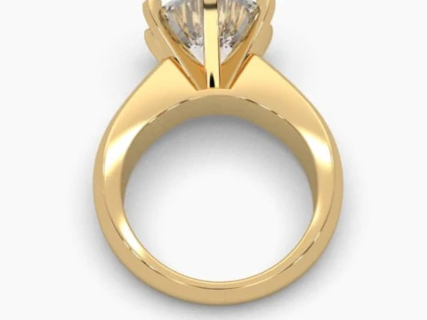 Printable 3D jewelry model of Solitaire Lady Ring with Diamond 3D Model
