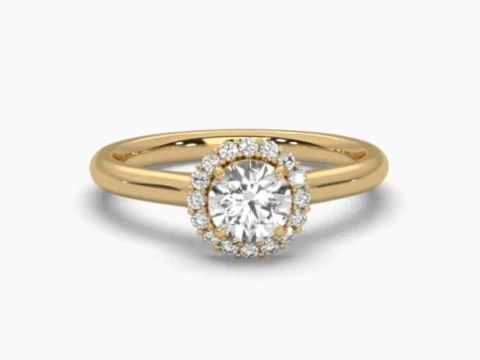 Printable 3D jewelry model of Solitaire Lady Ring with Diamond 3D Model