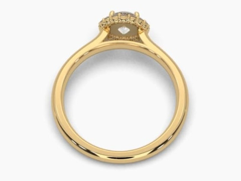 Printable 3D jewelry model of Solitaire Lady Ring with Diamond 3D Модель
