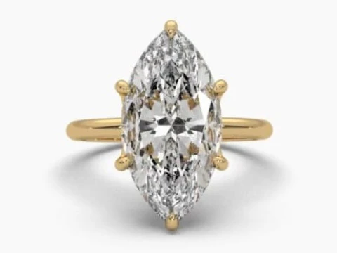 Modello di gioiello 3D stampabile di Solitaire Lady Ring con diamante Modello 3D