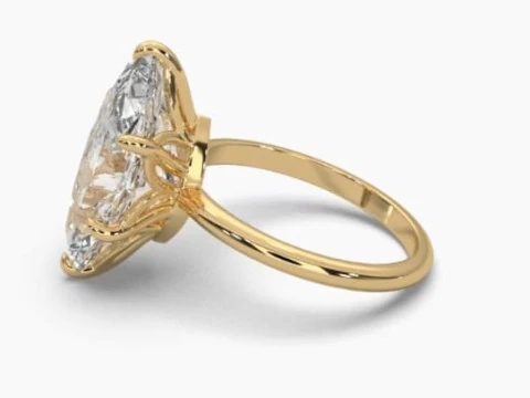 Printable 3D jewelry model of Solitaire Lady Ring with Diamond 3D Model