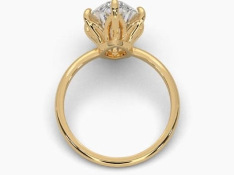 Printable 3D jewelry model of Solitaire Lady Ring with Diamond 3D Model