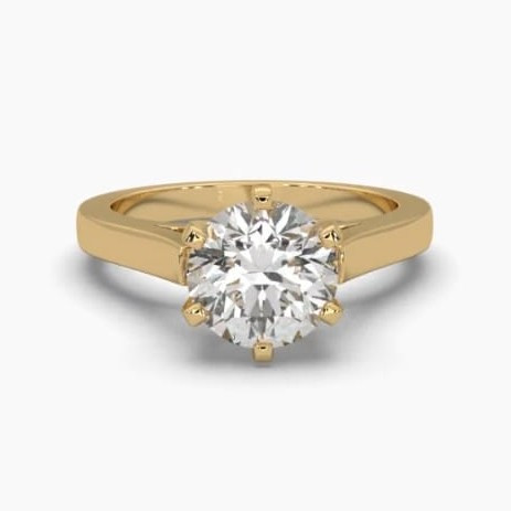 Printable 3D jewelry model of Solitaire Lady Ring with Diamond 3D Model .c4d .max .obj .3ds .fbx .stl .blend
