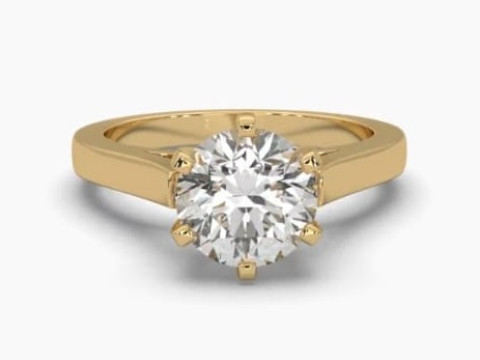 Printable 3D jewelry model of Solitaire Lady Ring with Diamond 3Dモデル
