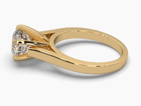 Printable 3D jewelry model of Solitaire Lady Ring with Diamond 3D Model