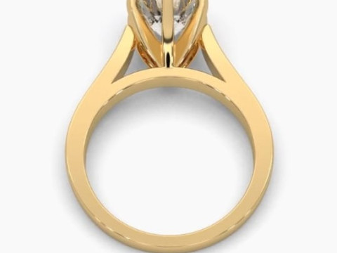Printable 3D jewelry model of Solitaire Lady Ring with Diamond 3D Model
