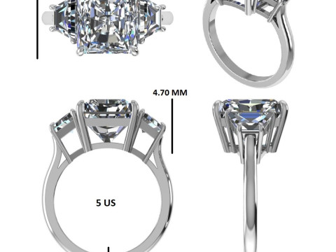 Printable 3D jewelry model of Solitaire Lady Ring with Diamond 3D Modell