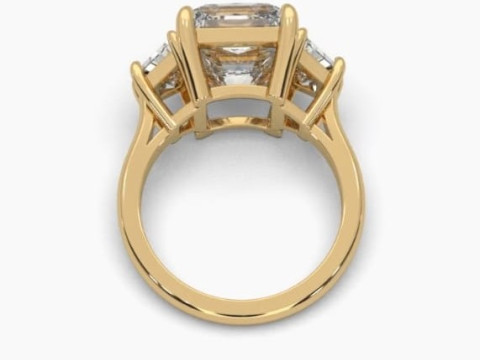 Printable 3D jewelry model of Solitaire Lady Ring with Diamond 3D Modell