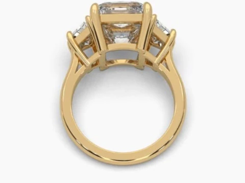 Printable 3D jewelry model of Solitaire Lady Ring with Diamond 3D Model
