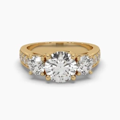 Printable 3D jewelry model of Solitaire Lady Ring with Diamond 3D Model .c4d .max .obj .3ds .fbx .stl .blend