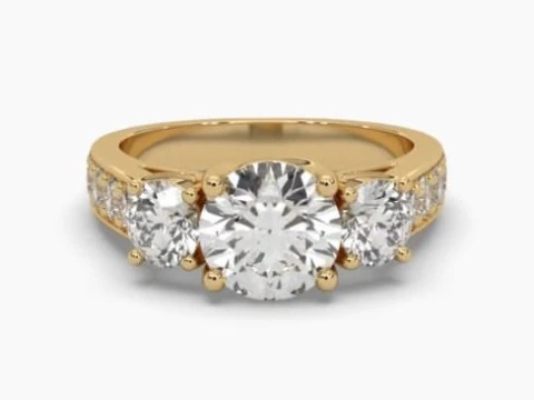 Printable 3D jewelry model of Solitaire Lady Ring with Diamond 3D Model