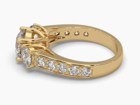 Printable 3D jewelry model of Solitaire Lady Ring with Diamond Model 3D