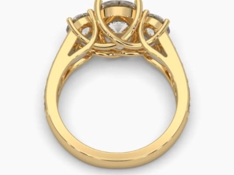 Printable 3D jewelry model of Solitaire Lady Ring with Diamond Model 3D