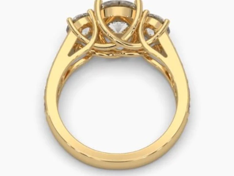 Printable 3D jewelry model of Solitaire Lady Ring with Diamond 3D Model
