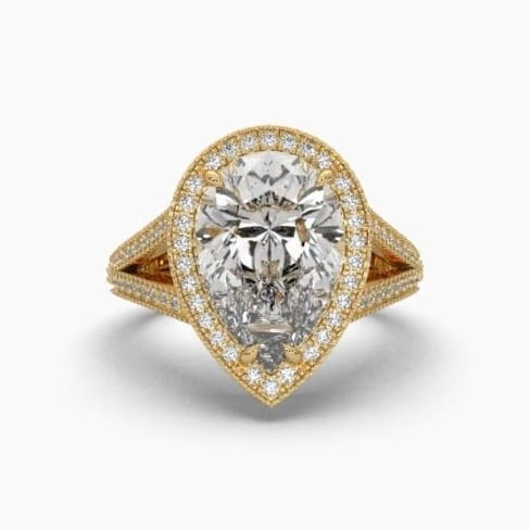 Printable 3D jewelry model of Solitaire Lady Ring with Diamond Modèle 3D .c4d .max .obj .3ds .fbx .stl .blend