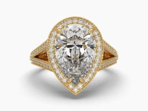 Printable 3D jewelry model of Solitaire Lady Ring with Diamond 3D मॉडल