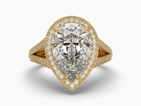 Modelo de joyer&iacute;a 3D imprimible de Solitaire Lady Ring con diamante Modelo 3D