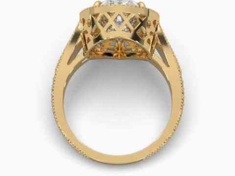 Printable 3D jewelry model of Solitaire Lady Ring with Diamond Modèle 3D