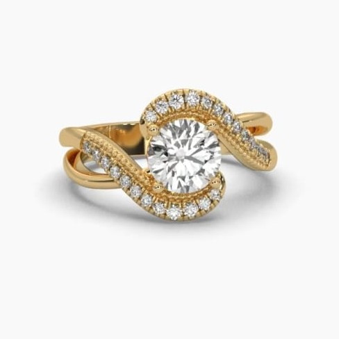 Printable 3D jewelry model of Solitaire Lady Ring with Diamond 3D Модель .c4d .max .obj .3ds .fbx .stl .blend 