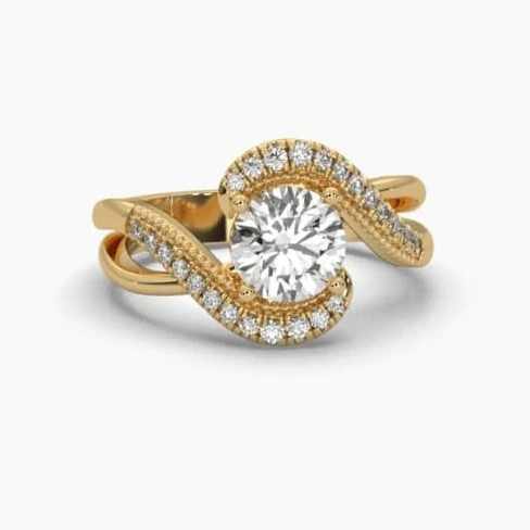 Printable 3D jewelry model of Solitaire Lady Ring with Diamond 3D Model .c4d .max .obj .3ds .fbx .stl .blend 