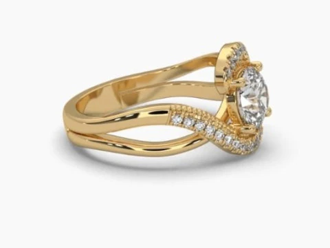 Printable 3D jewelry model of Solitaire Lady Ring with Diamond 3D Model