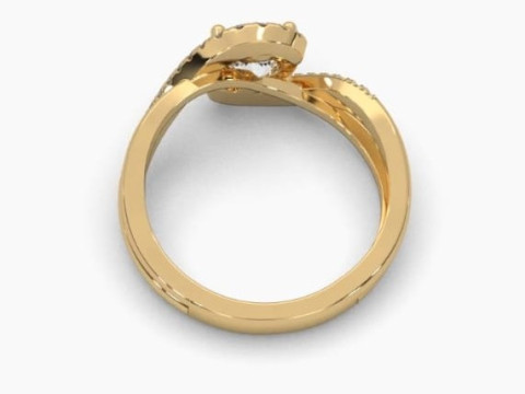 Printable 3D jewelry model of Solitaire Lady Ring with Diamond 3D Модель