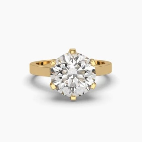 Printable 3D jewelry model of Solitaire Lady Ring with Diamond 3D Model .c4d .max .obj .3ds .fbx .stl .blend