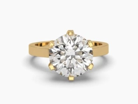 Printable 3D jewelry model of Solitaire Lady Ring with Diamond Modelo 3D