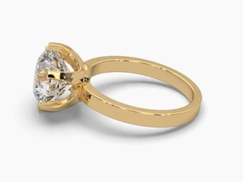 Printable 3D jewelry model of Solitaire Lady Ring with Diamond Modelo 3D