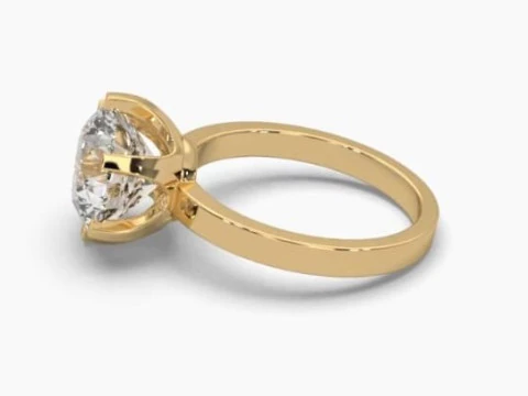 Printable 3D jewelry model of Solitaire Lady Ring with Diamond 3D Model