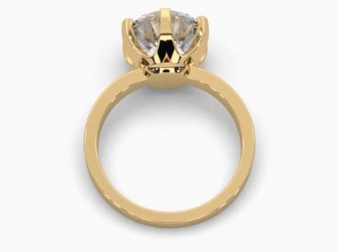 Printable 3D jewelry model of Solitaire Lady Ring with Diamond Modelo 3D