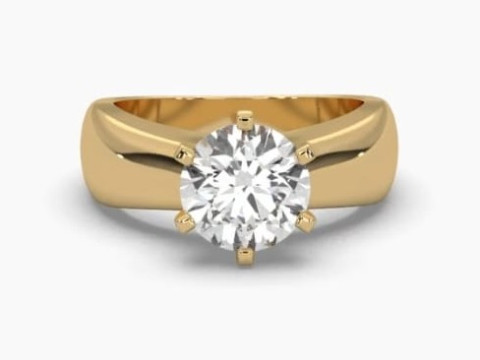 Printable 3D jewelry model of Solitaire Lady Ring with Diamond 3D Model