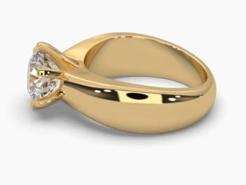 Printable 3D jewelry model of Solitaire Lady Ring with Diamond Modello 3D