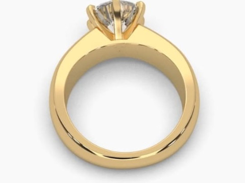 Printable 3D jewelry model of Solitaire Lady Ring with Diamond Modello 3D