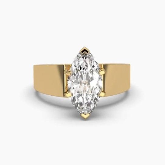 Printable 3D jewelry model of Solitaire Lady Ring with Diamond 3D Model .c4d .max .obj .3ds .fbx .stl .blend