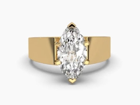 Printable 3D jewelry model of Solitaire Lady Ring with Diamond 3D 模型
