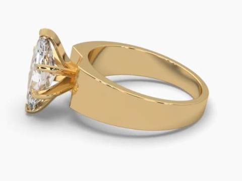 Printable 3D jewelry model of Solitaire Lady Ring with Diamond 3D Model