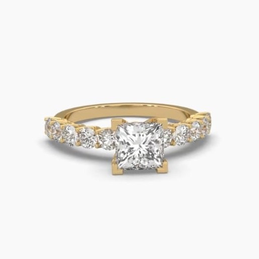 Printable 3D jewelry model of Solitaire Lady Ring with Diamond Modèle 3D .c4d .max .obj .3ds .fbx .stl .blend