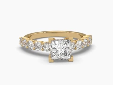 Printable 3D jewelry model of Solitaire Lady Ring with Diamond Model 3D