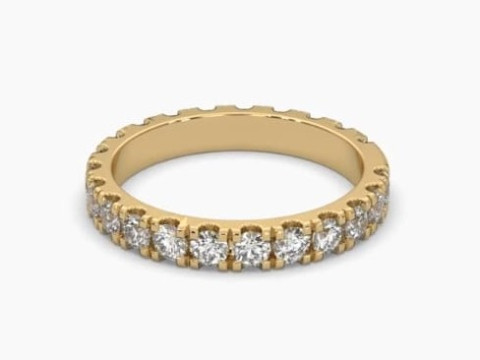 Printable 3D jewelry model of Solitaire Lady Ring with Diamond 3D Model