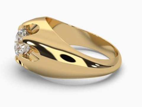 Printable 3D jewelry model of Solitaire Lady Ring with Diamond Modelo 3D