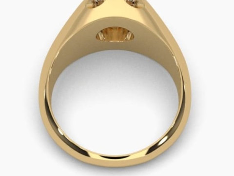 Printable 3D jewelry model of Solitaire Lady Ring with Diamond Modelo 3D