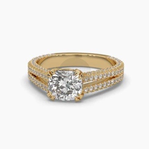 Printable 3D jewelry model of Solitaire Lady Ring with Diamond Modèle 3D .c4d .max .obj .3ds .fbx .stl .blend