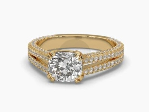 Printable 3D jewelry model of Solitaire Lady Ring with Diamond 3D मॉडल