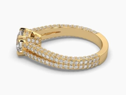 Printable 3D jewelry model of Solitaire Lady Ring with Diamond Modèle 3D