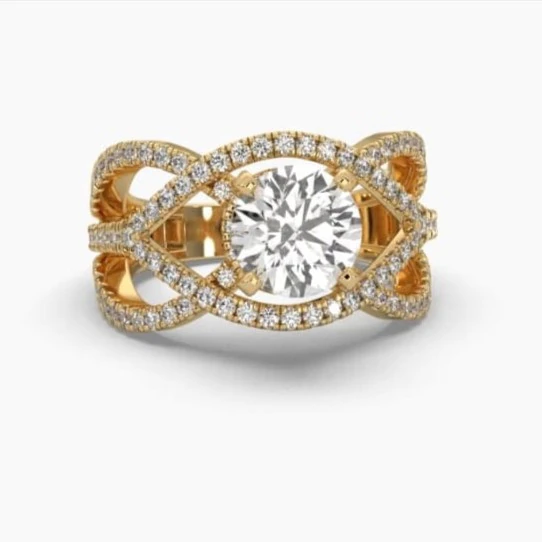 Printable 3D jewelry model of Solitaire Lady Ring with Diamond 3D Model .c4d .max .obj .3ds .fbx .stl .blend 